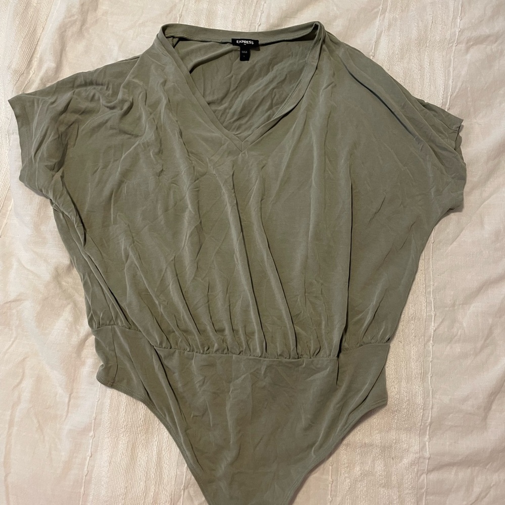 Express Sage Green Women's Bodysuit Top